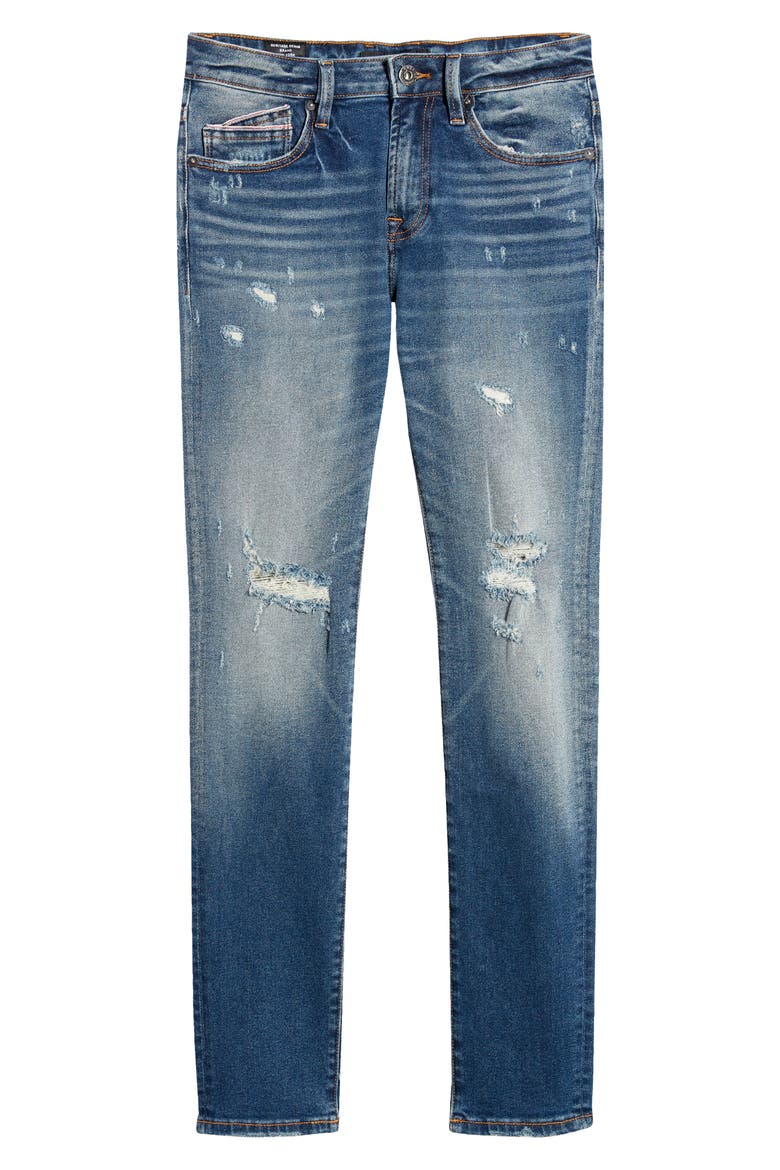 Punk Men's Ripped Super Skinny Jeans, Alternate, color, STOKE