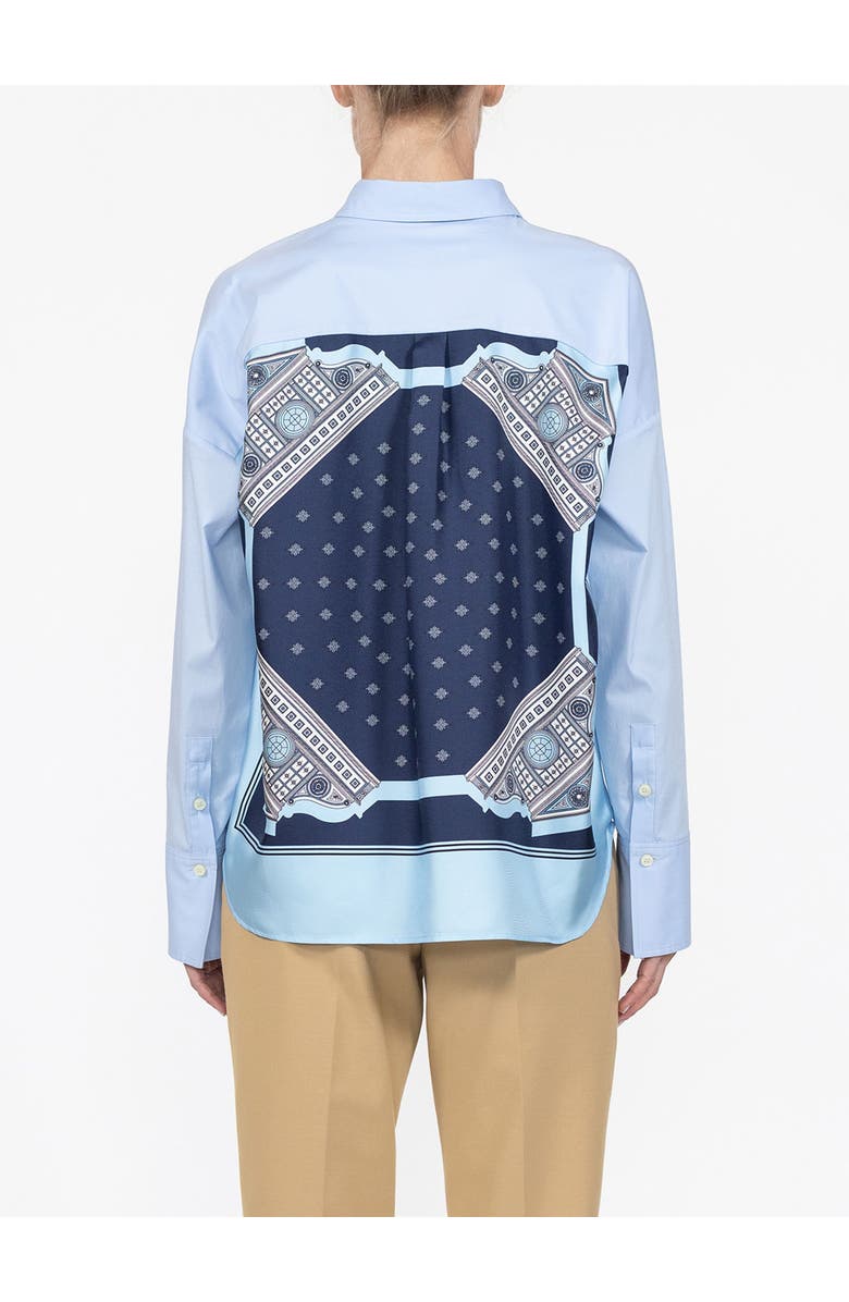 Callas Milano Sirene  Scarf front shirt, Alternate, color, Pale Blue/Navy