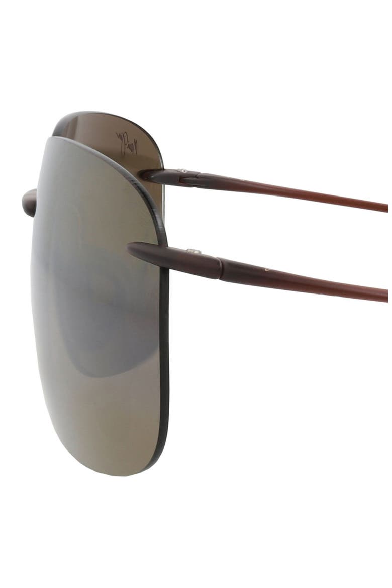 Hikina 62mm Gradient Polarized Oversize Shield Sunglasses, Alternate, color, ROOTBEER ROOTBEER BRONZE