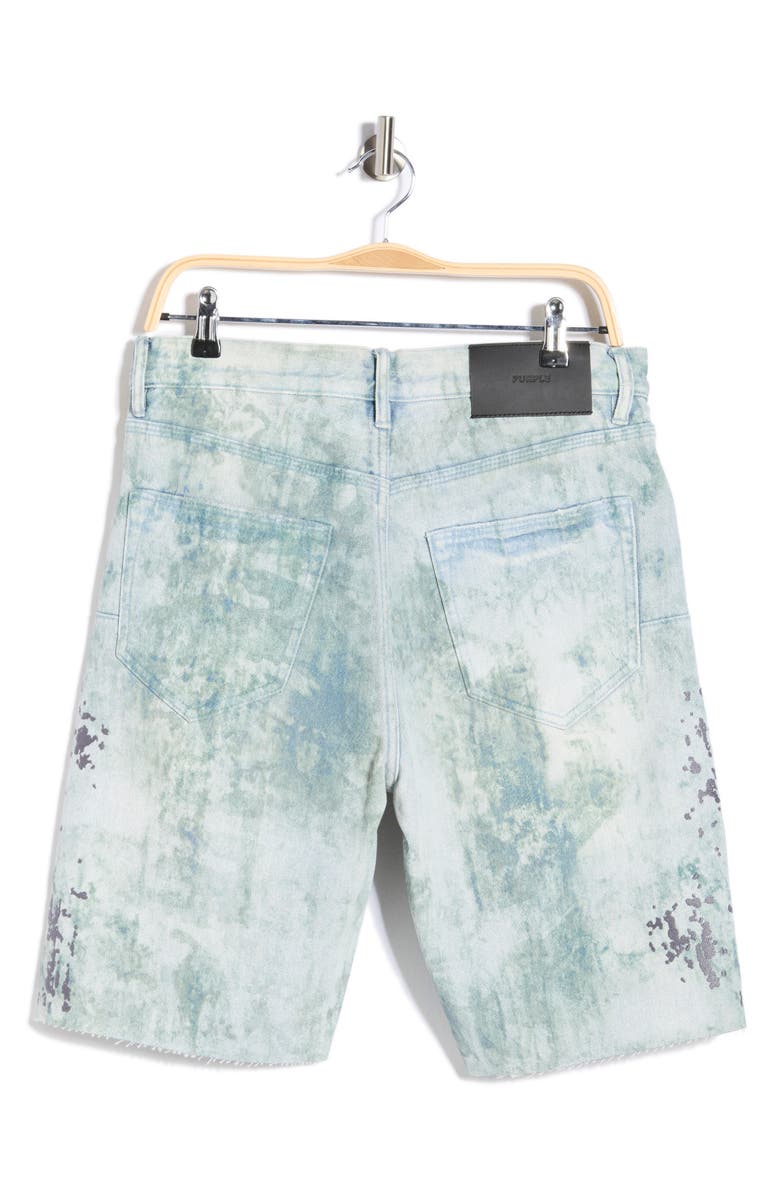 PURPLE BRAND Embroidered Camo Denim Shorts, Alternate, color, Light Indigo
