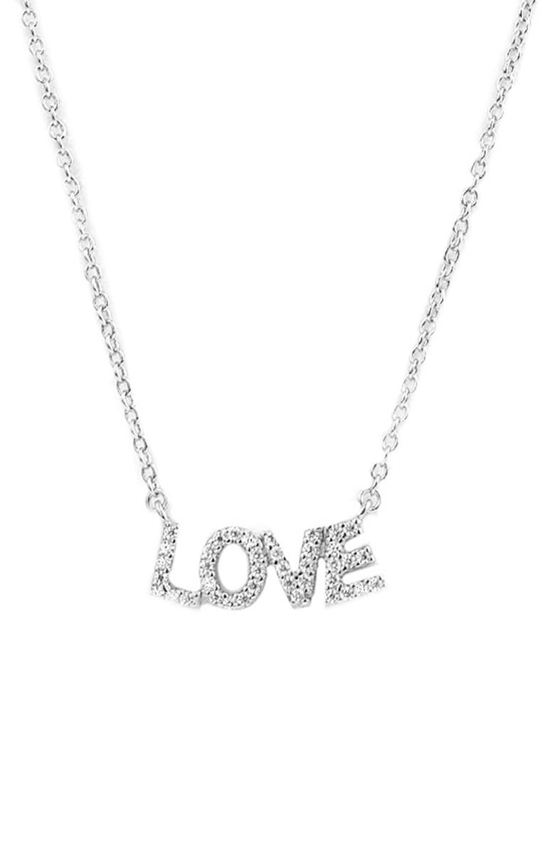MARLYN SCHIFF Pavé Love Pendant Necklace, Main, color, 