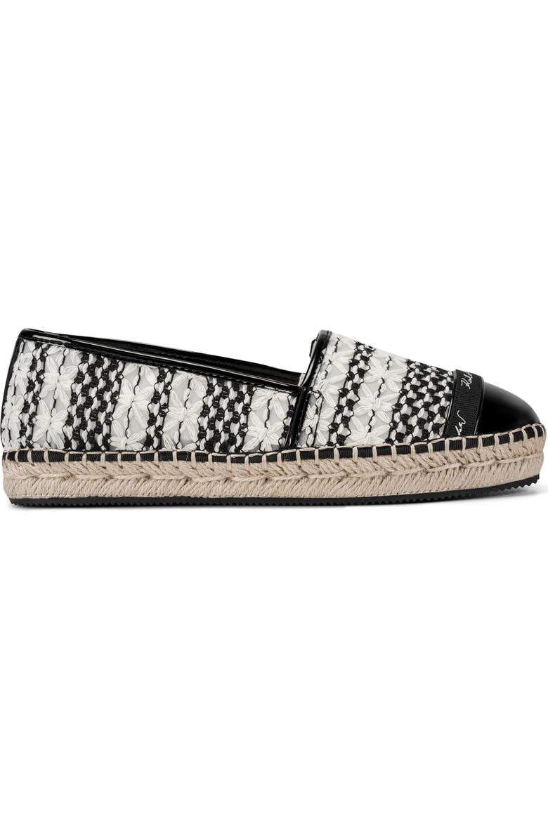 KARL LAGERFELD PARIS Millicent Espadrille Flat, Alternate, color, Black/ White