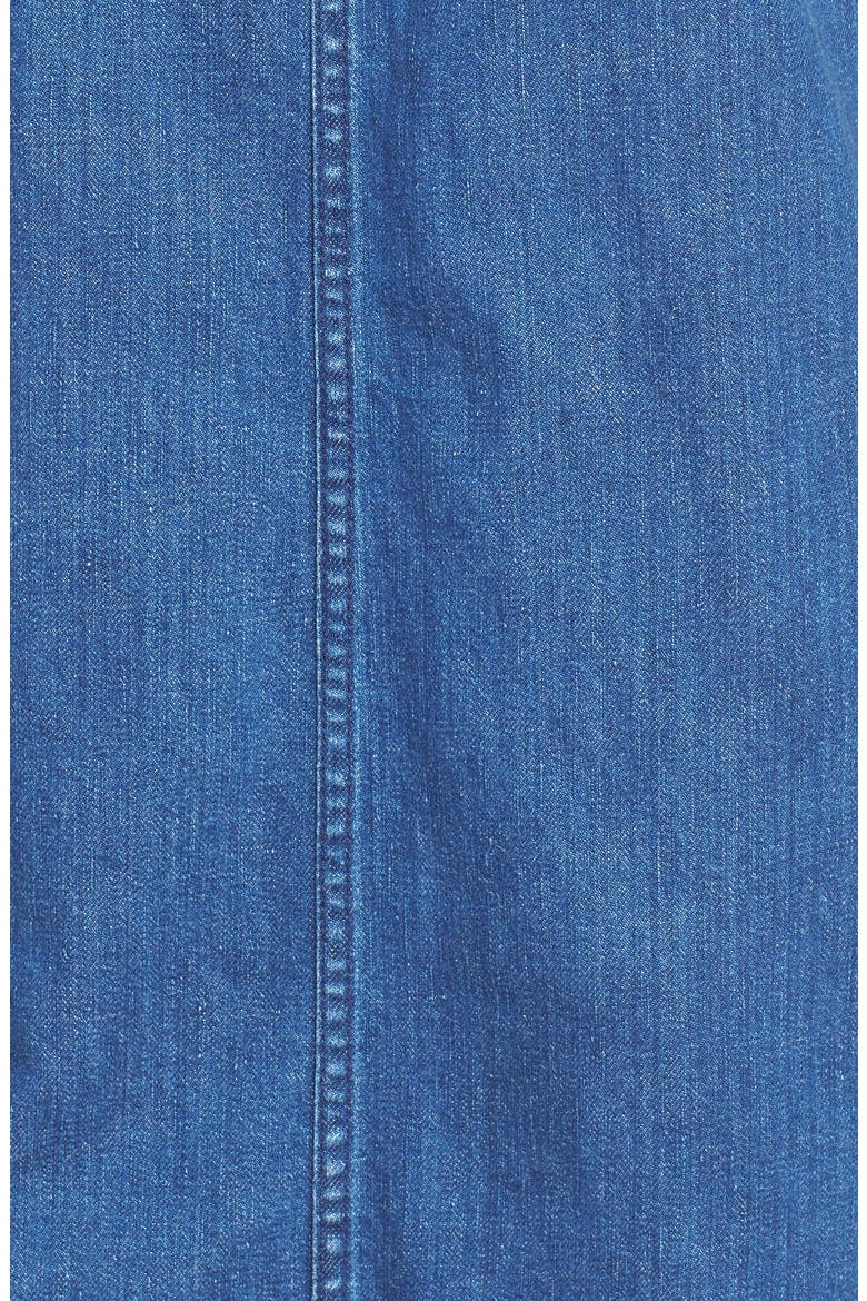 Raw Edge Hem Denim Shift Dress, Alternate, color, YORK WASH