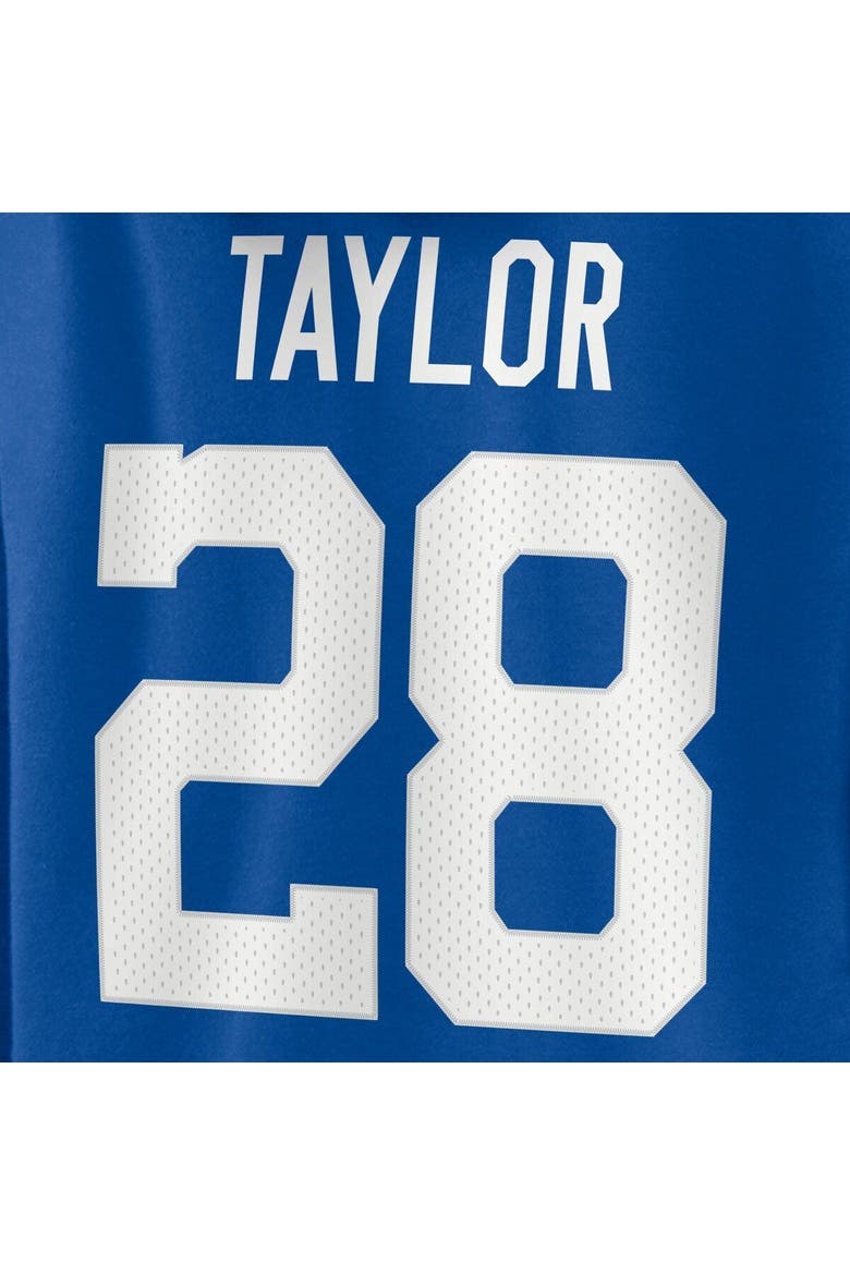 Women's Fanatics Branded Jonathan Taylor Royal Indianapolis Colts Player Icon Name & Number V-Neck Pullover Hoodie, Alternate, color, Royal