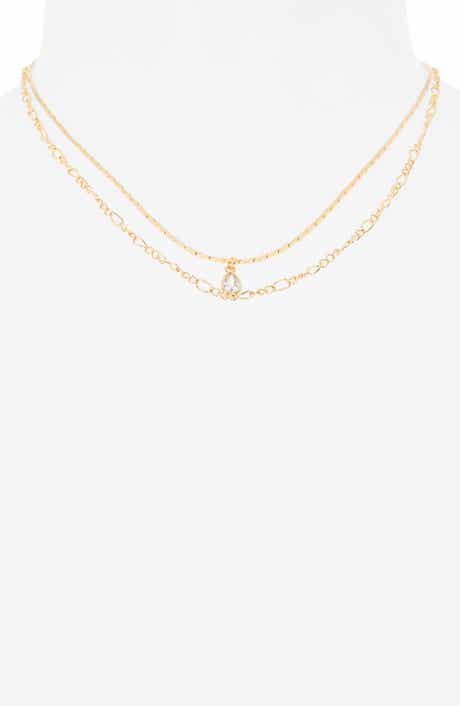 Ettika Dewdrop Layered Chain Necklace