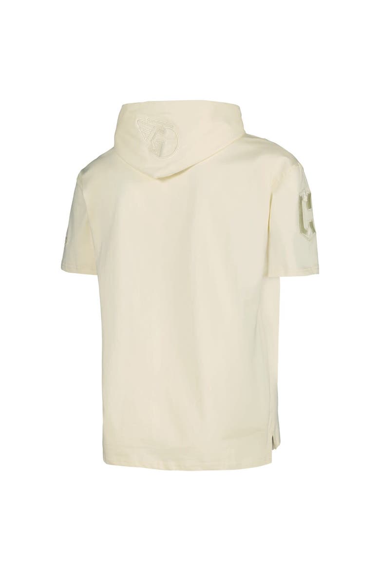 Men's Pro Standard Cream Cleveland Guardians Neutral Short Sleeve Hoodie T-Shirt, Alternate, color, Cream