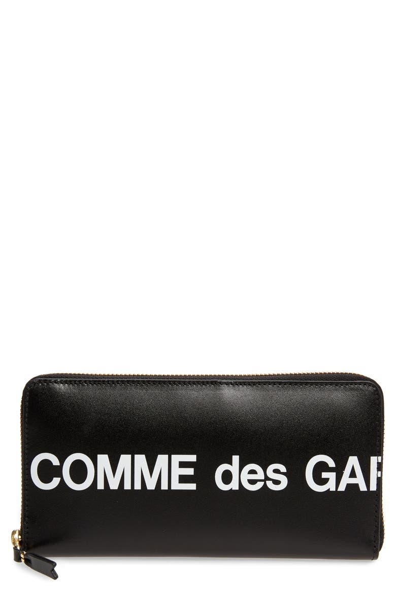 Comme des Garçons Wallets Huge Logo Long Zip Wallet, Main, color, 