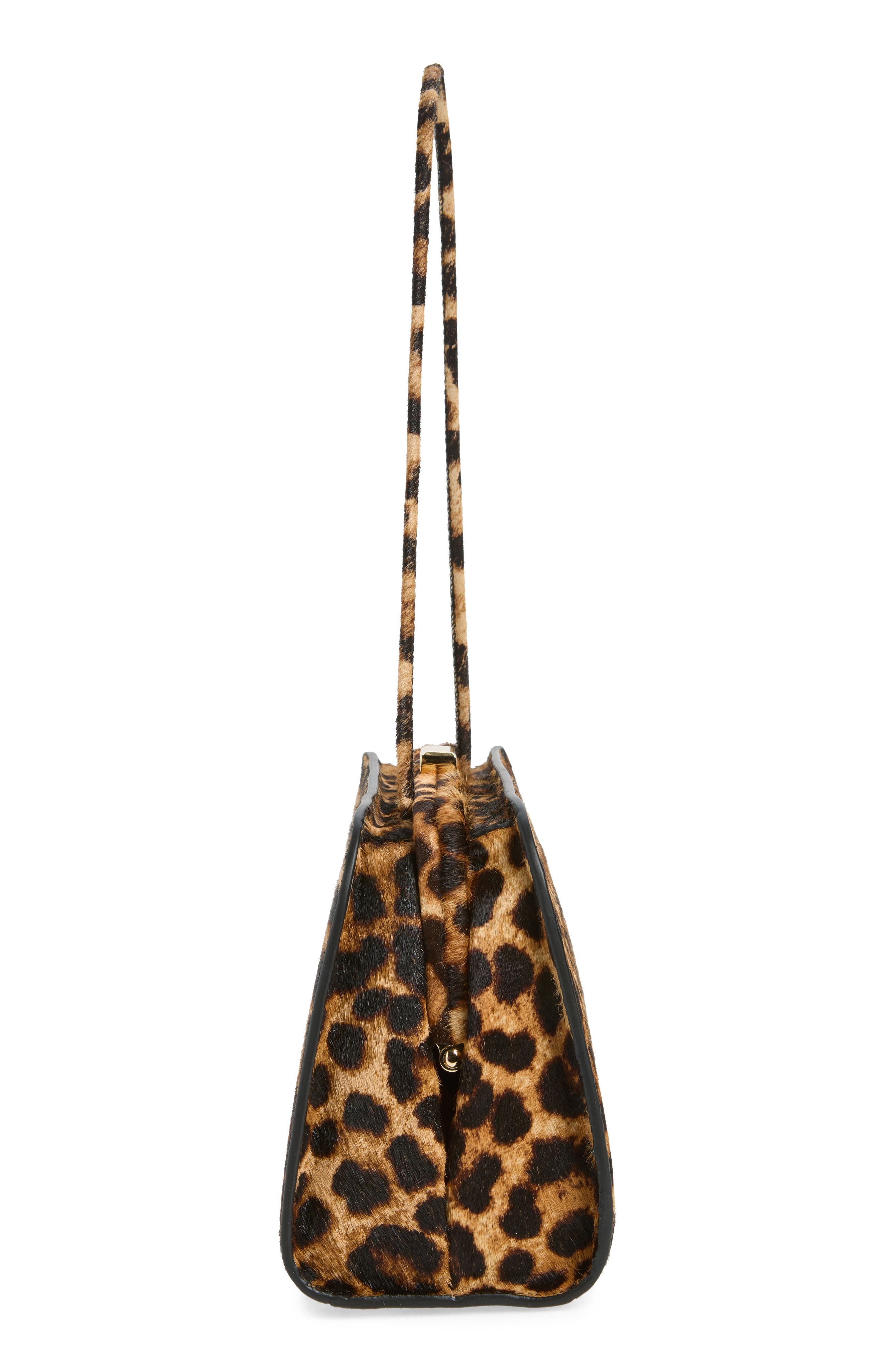 Zella Genuine Calf Hair Frame Clutch, Alternate, color, BRUSHED LEOPARD
