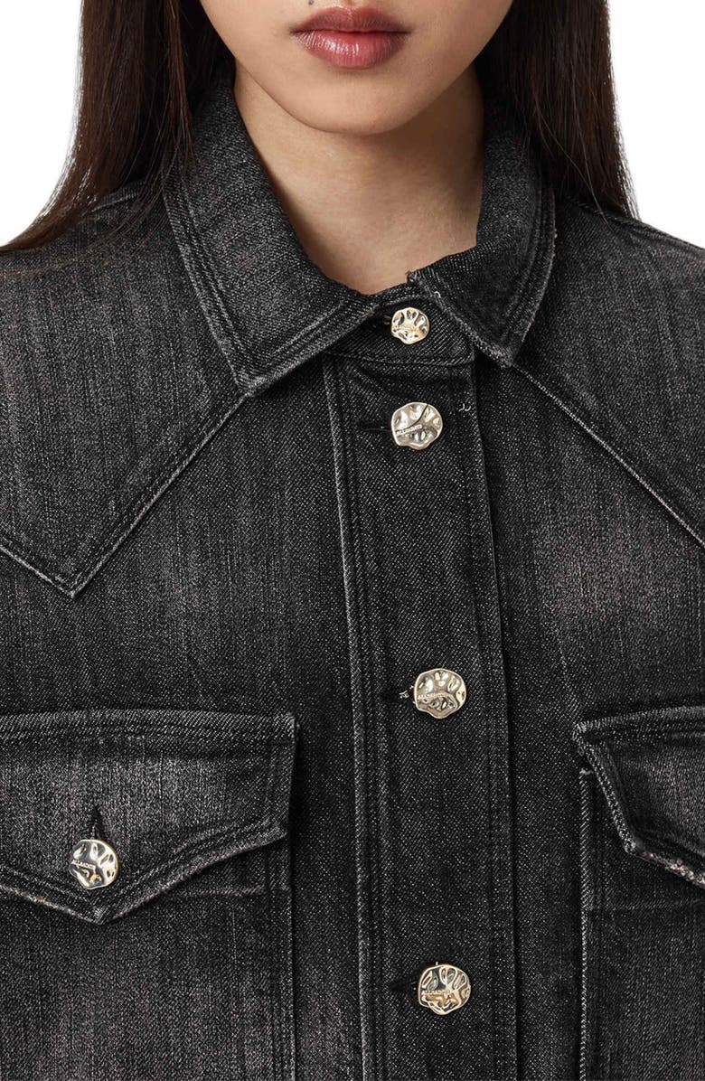 AllSaints Bryn Denim Button-Up Shirt, Alternate, color, Washed Black