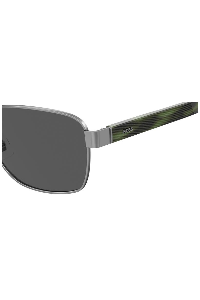 1240/S 60mm Rectangular Sunglasses, Alternate, color, DARK RUTHENIUM