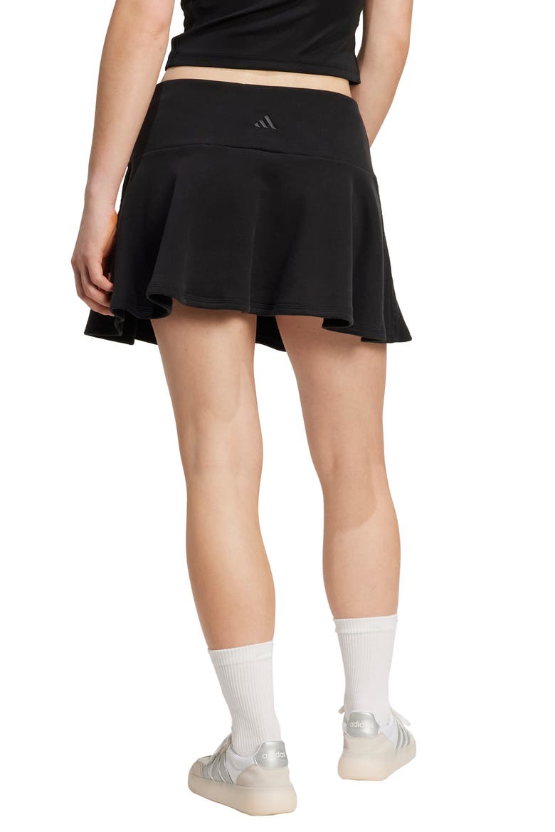 3-Stripes French Terry Miniskirt, Alternate, color, BLACK/ BLACK