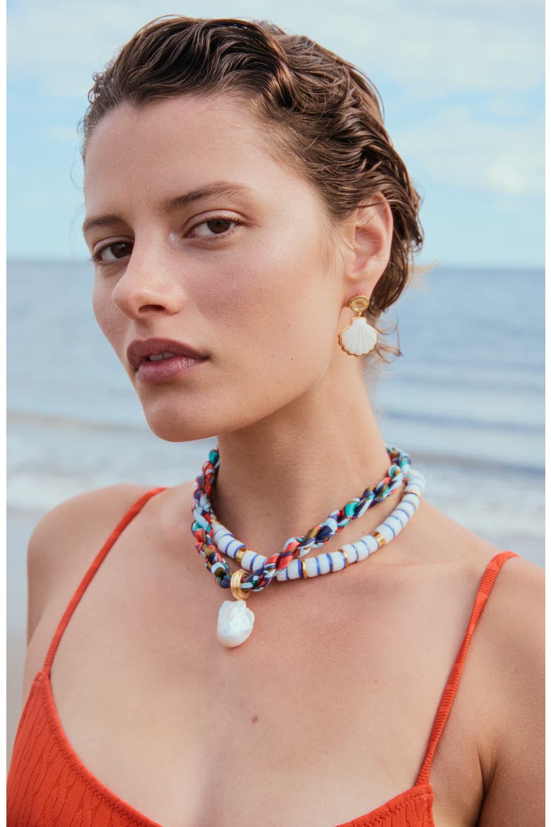 Luna Mother-of-Pearl Shell Drop Earrings, Alternate, color, WHITE