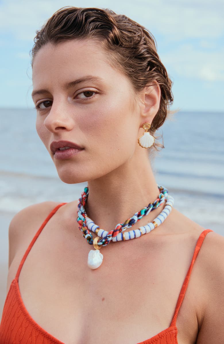 Lizzie Fortunato Luna Mother-of-Pearl Shell Drop Earrings, Alternate, color, White