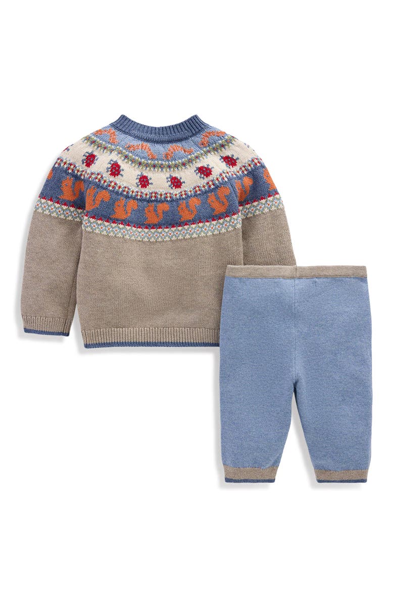 Fair Isle Cotton Sweater & Leggings Play Set, Alternate, color, MULTI WOODLAND