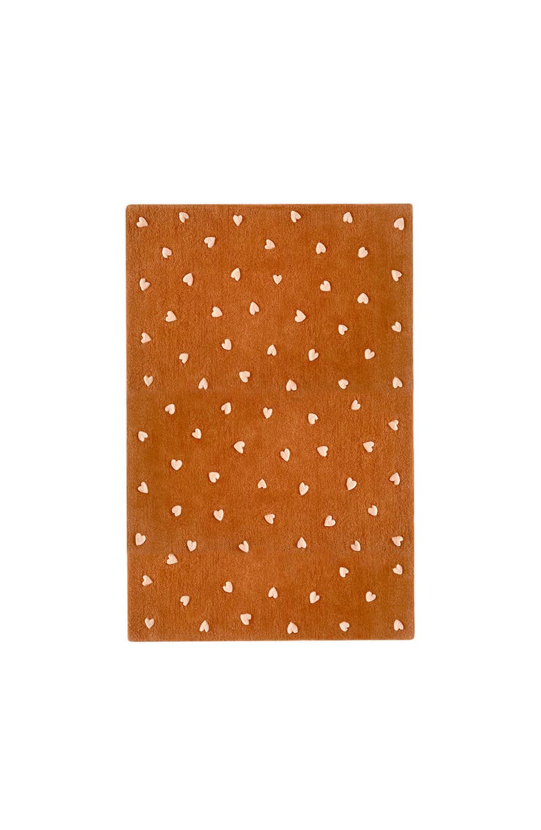 Maison Deux Hearts Rug, Main, color, Brown / Pink Print