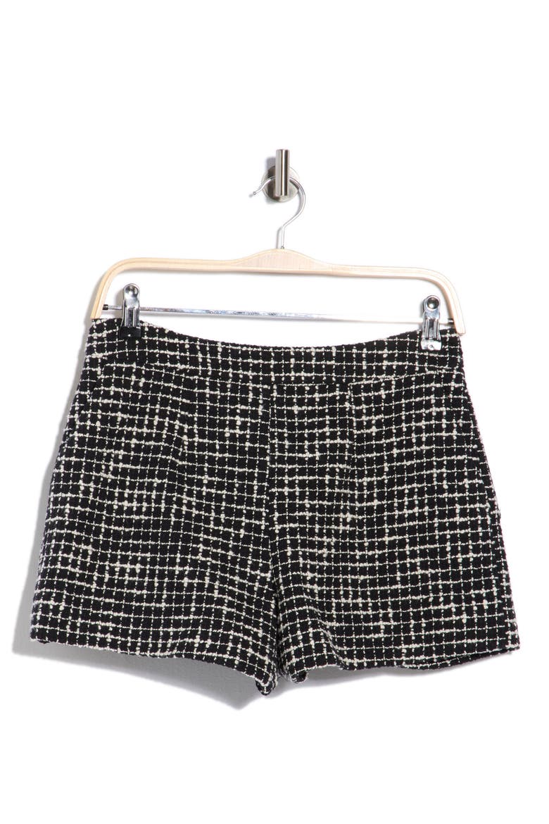Ashton Tweed Shorts, Alternate, color, BLACK/ ECRU