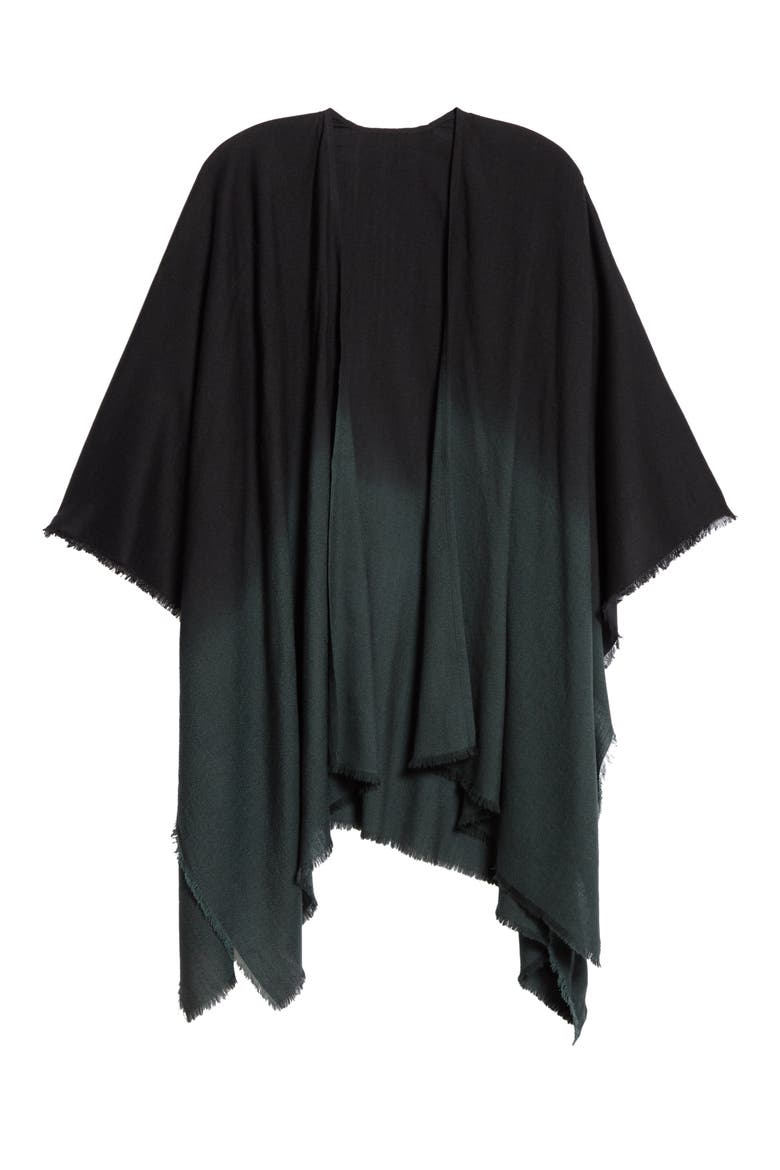 Ombré Poncho Wrap, Alternate, color, FOREST NIGHT