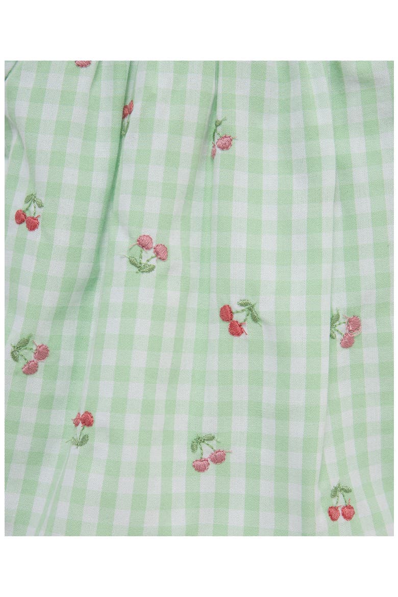 Cherry Check Peter Pan Collar Top, Leggings & Headband Set, Alternate, color, LIGHT GREEN