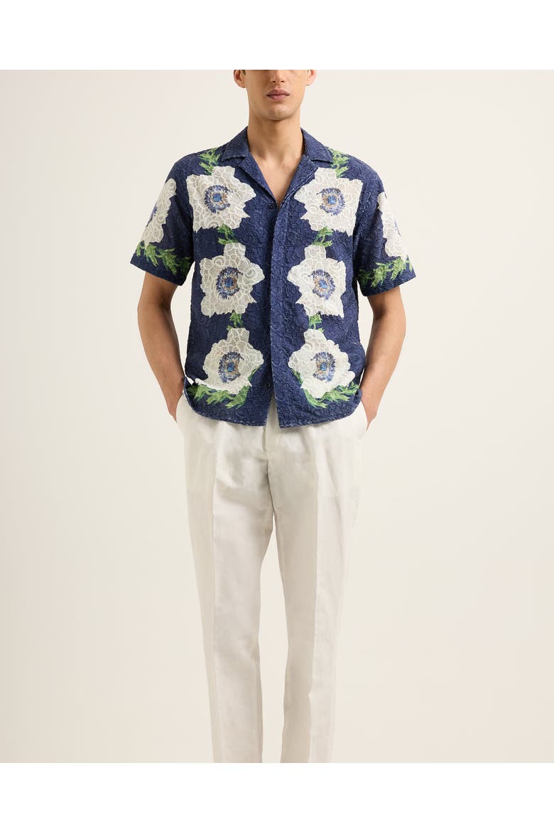 Maitan Broderie Relaxed-Fit Shirt, Main, color, Night Iris