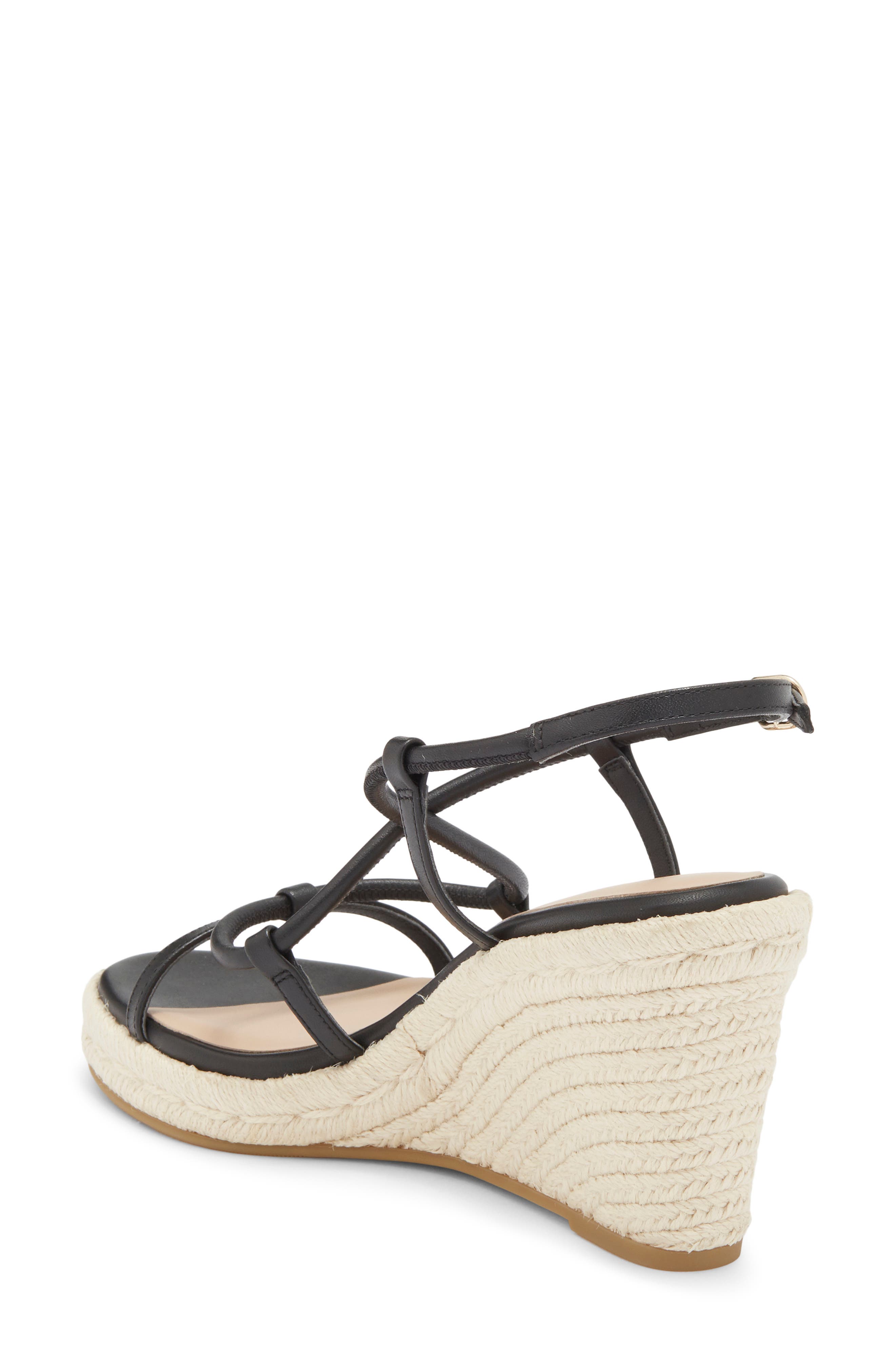Stuart Weitzman Nilla Espadrille Platform Wedge Sandal, Alternate, color, Black