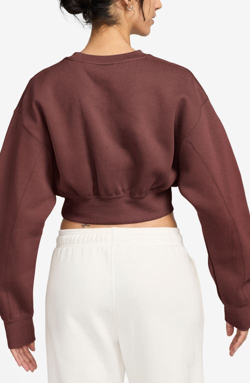 Jordan Flight Fleece Crop Sweatshirt In Brown