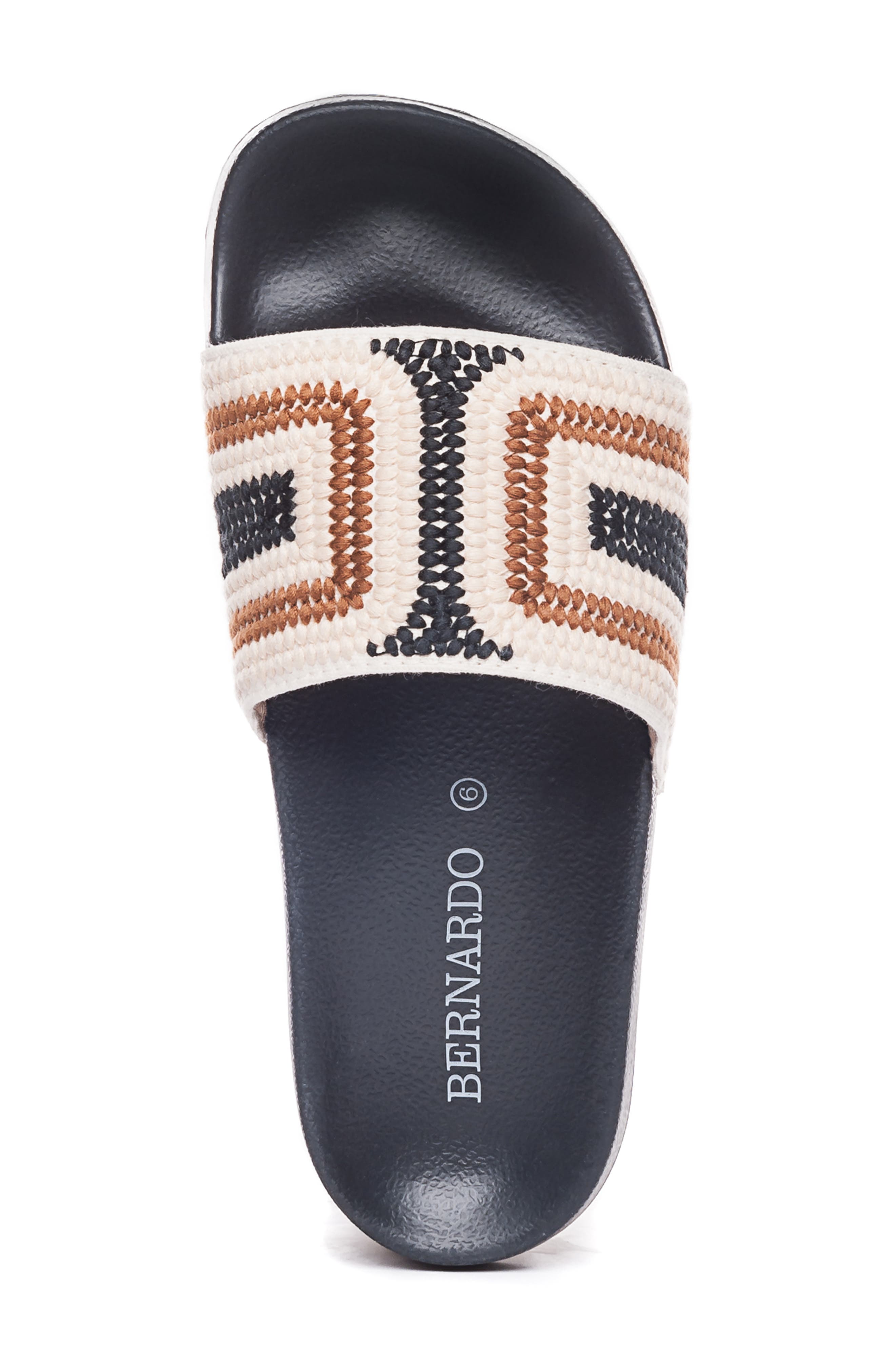 Bernardo Reese Slide Sandal, Alternate, color, BLACK MULTI CANVAS
