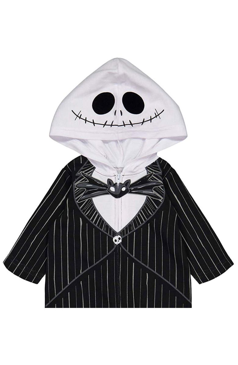 Disney Nightmare Before Christmas Jack Skellington Cosplay Hooded One Piece Jumpsuit, Alternate, color, Jack Skellington Black
