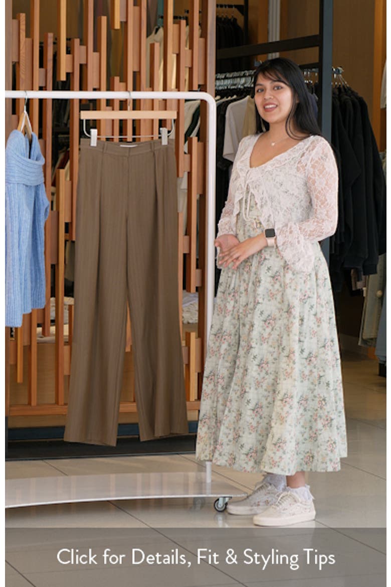 Pleated Metallic Pinstripe Pants video
