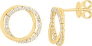 EFFY 14K Gold Plated Pavé Lab Grown Diamond Hoop Earrings