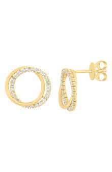 EFFY 14K Gold Plated Pavé Lab Grown Diamond Hoop Earrings