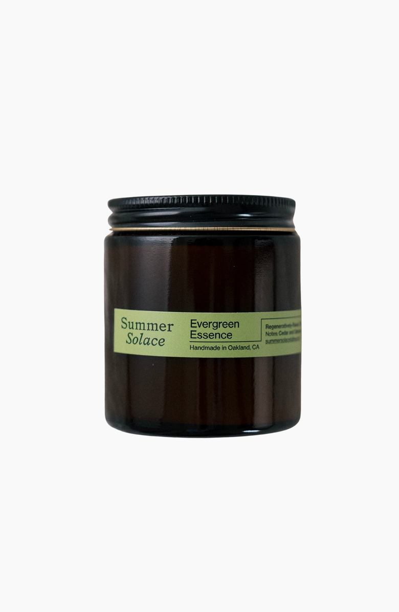 Summer Solace Tallow Evergreen Essence (Cedar and Oakmoss) Candle, Main, color, Dark Amber