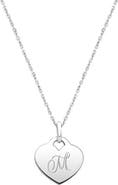 Tiny Blessings Sterling Silver Baby Heart & Engraved Initial 12-14" Necklace