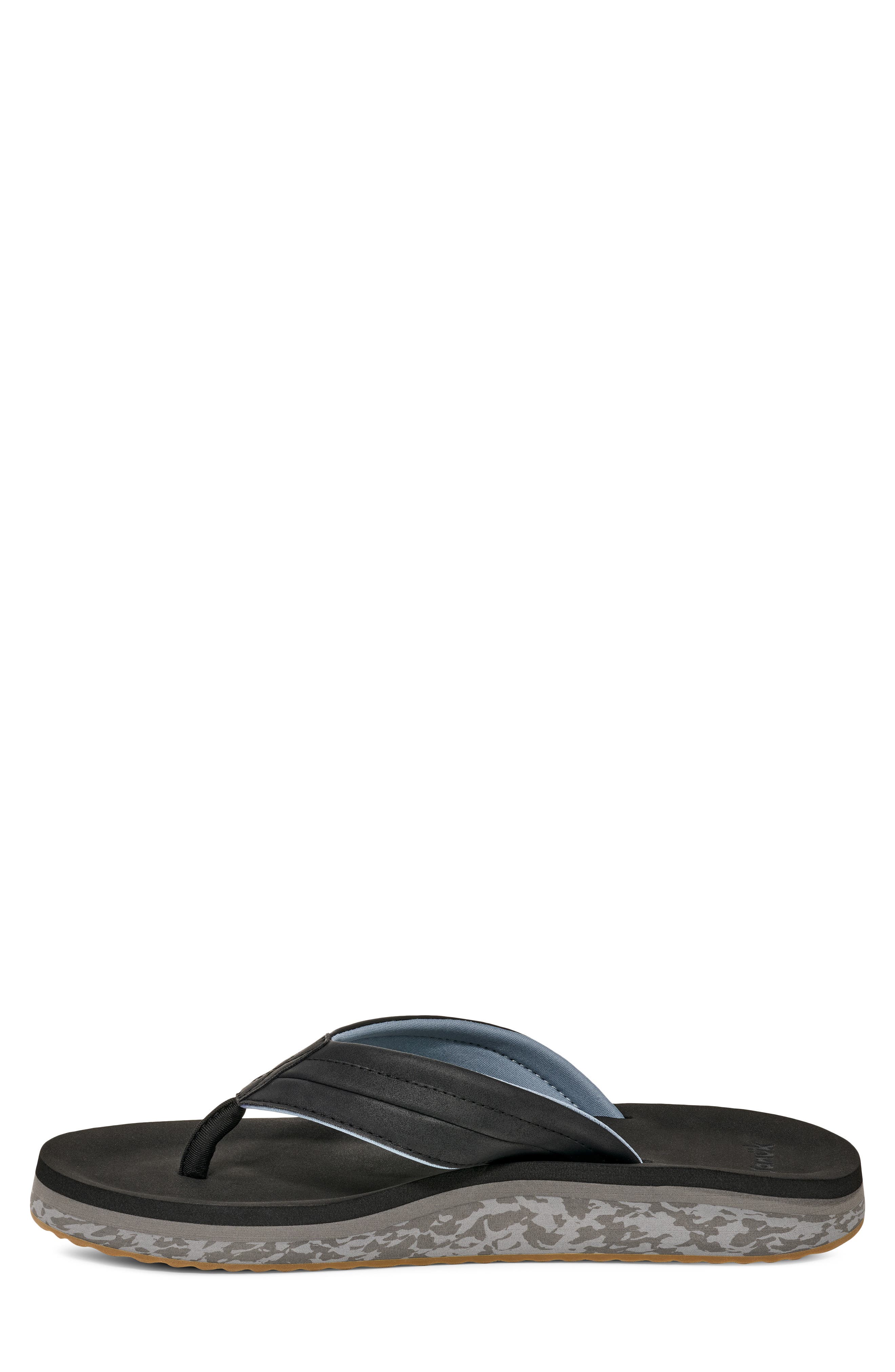 Sanuk Tiderush Flip Flop, Alternate, color, Black