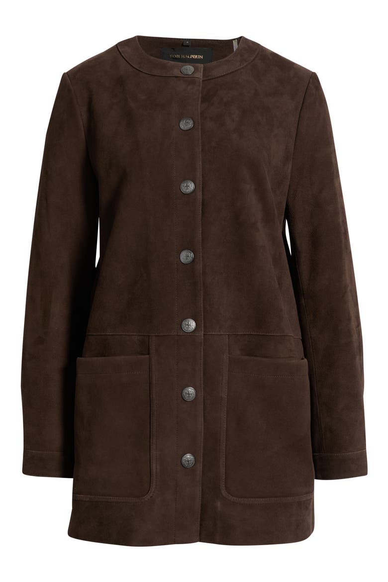 Linda Leather Coat, Alternate, color, ESPRESSO