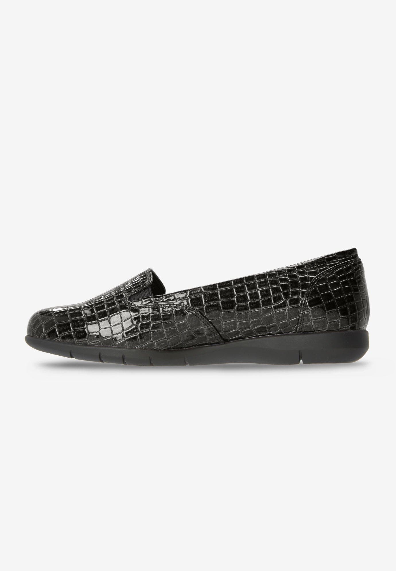 Comfortview The Leisa Slip On Flat, Alternate, color, Black