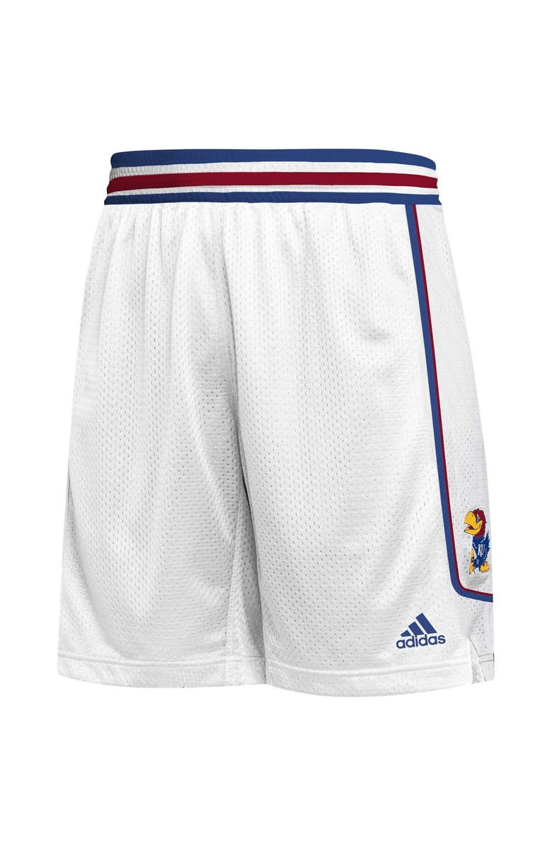 adidas Men's adidas White Kansas Jayhawks Swingman Replica Basketball Shorts, Alternate, color, 