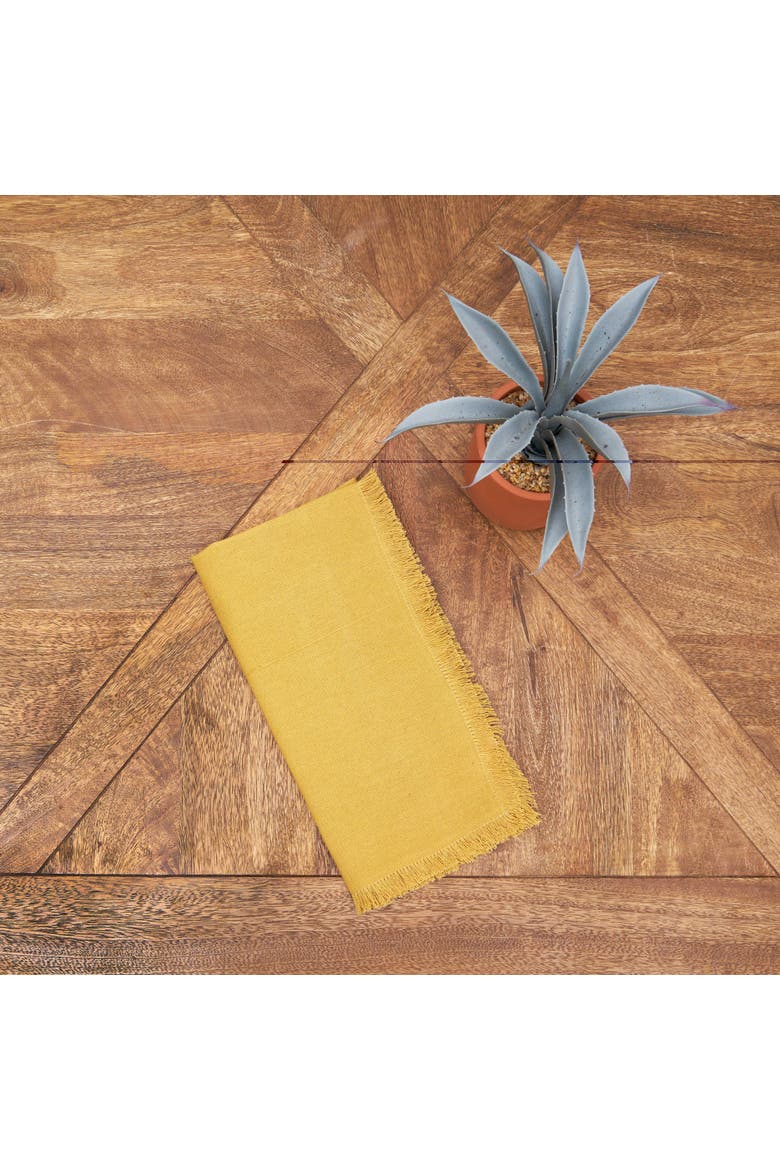 Frayed Dandelion Napkin Set of 6, Alternate, color, Yellow