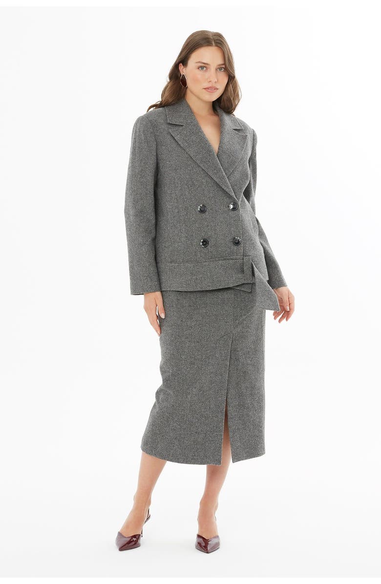 Gizia Long Sleeve Jacket with Front Buttons, Alternate, color, Grey