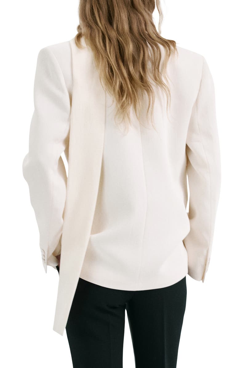 MANGO American New York Collarless Tie Waist Jacket with Scarf, Alternate, color, Ecru