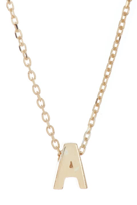 14K Gold Plate Initial Necklace