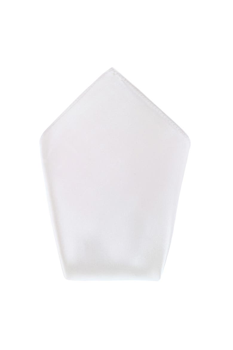 Sutton Solid Color 13 Inch Silk Pocket Square, Main, color, Ivory