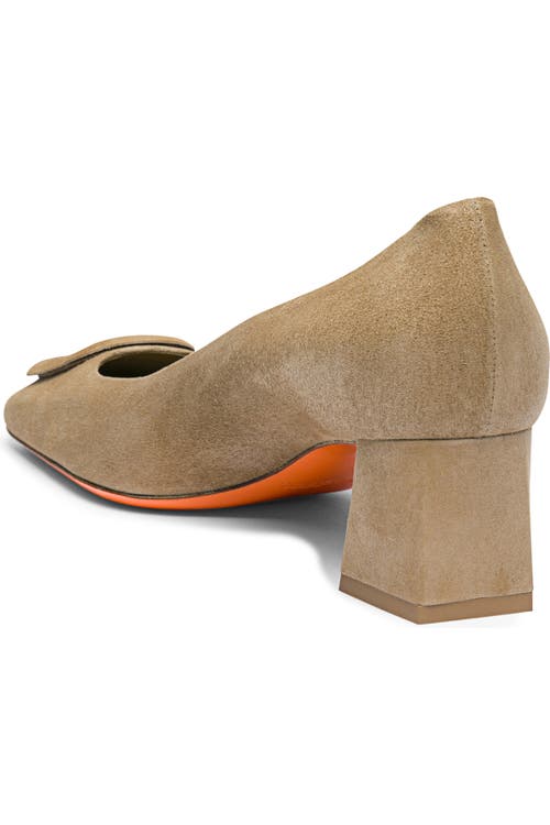 Santoni Suede Low-heel Pump In Sand