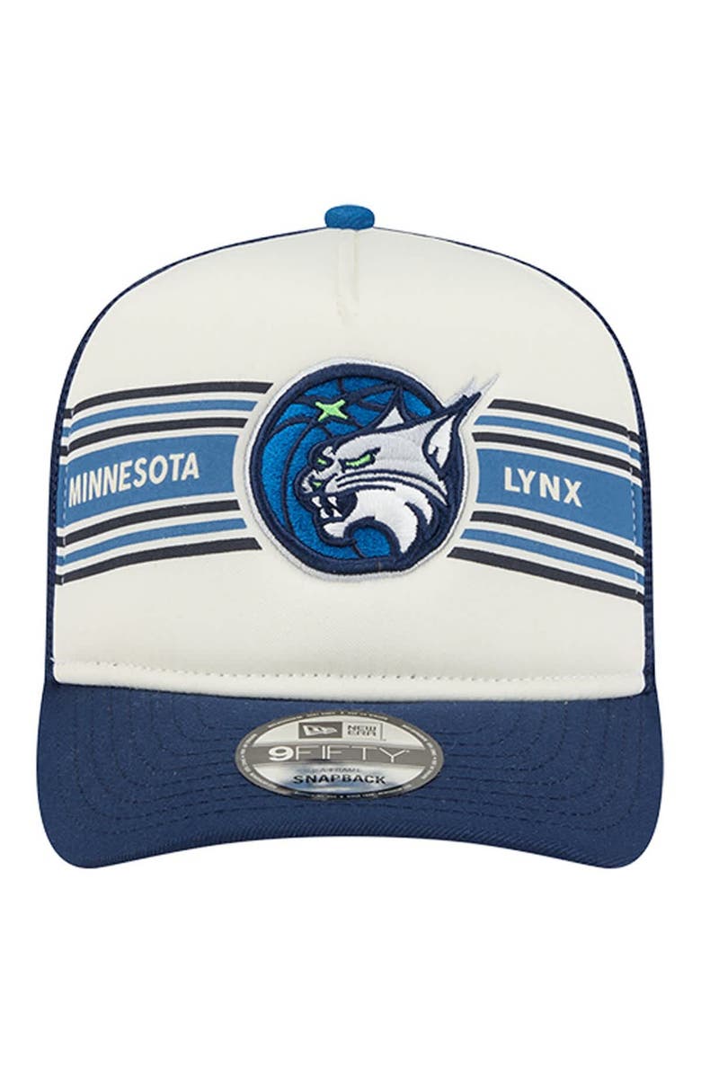 New Era Unisex New Era  White/Navy Minnesota Lynx Banner Foam Front 9FIFTY A-Frame Adjustable Trucker Hat, Alternate, color, White