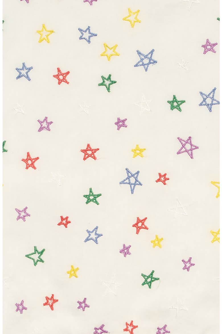 Stella McCartney Star Embroidered Organic Cotton Dress, Alternate, color, WHITE