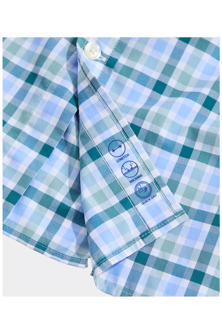Plaid Performance Long Sleeve Button Up Shirt, Alternate, color, SEACLIFF BLUE