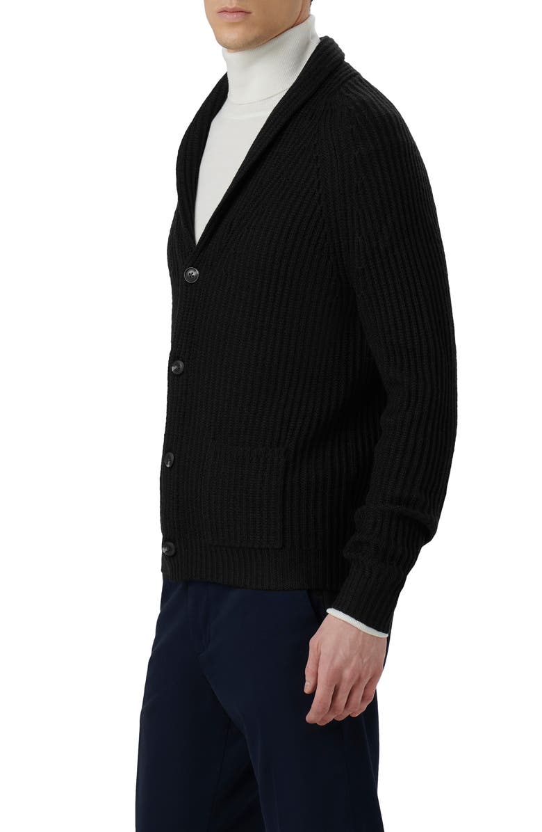 Bugatchi Rib Wool Blend Cardigan Sweater, Alternate, color, 