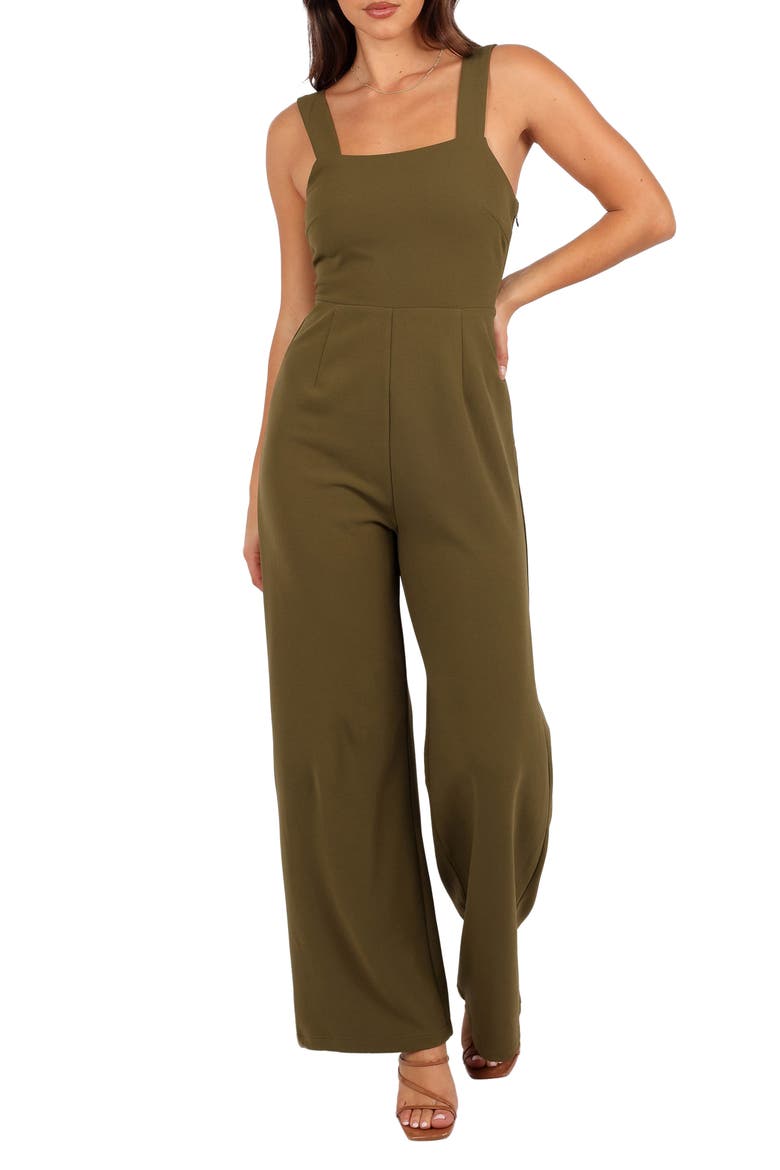 Hyatt Square Neck Sleeveless Jumpsuit, Main, color, OLIVE