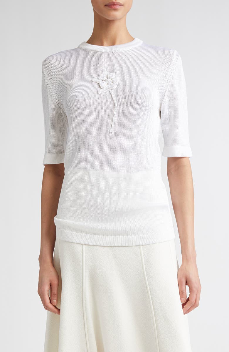 Jil Sander Crochet Detail Sweater, Main, color, 