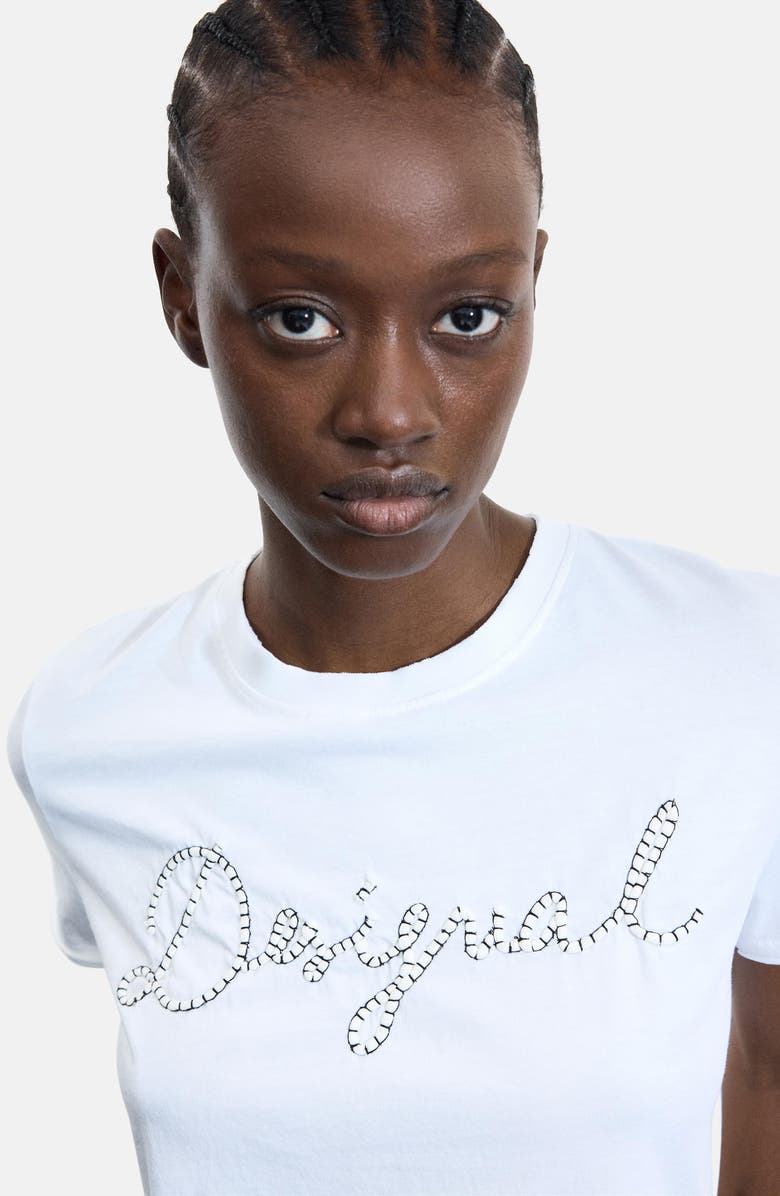 Desigual Stitch Logo T-Shirt, Alternate, color, White