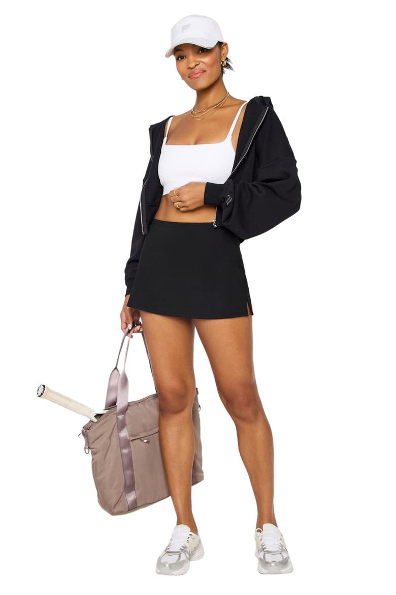 PureLuxe Mini Skirt, Alternate, color, Black